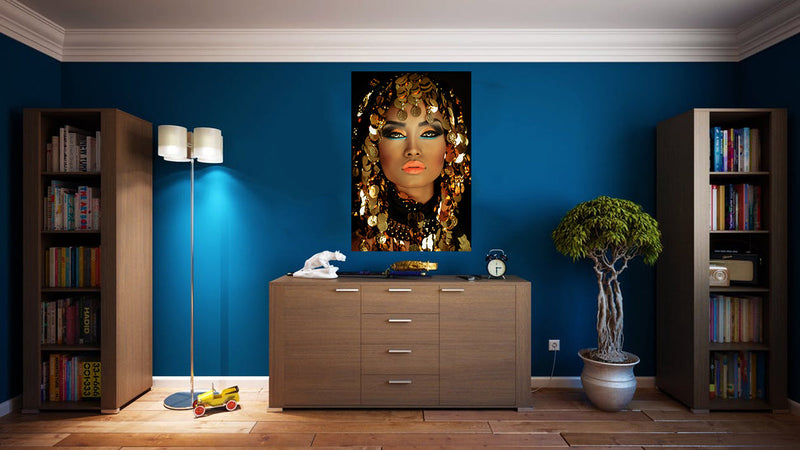 Glasschilderij - 80x120cm - Model - Arabian Princess Gold Art meubelboutique.nl