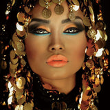 Glasschilderij - 80x120cm - Model - Arabian Princess Gold Art