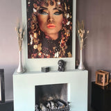 Glasschilderij - 80x120cm - Model - Arabian Princess Gold Art