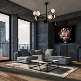 Glasschilderij - 80x80 / 120x80 / 150x100cm - Model - Cinderella with Flowers