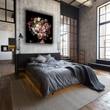 Glasschilderij - 80x80 / 120x80 / 150x100cm - Model - Cinderella with Flowers