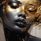 Glasschilderij - Exclusive - Liggend - Abstract Goud Liv