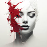 Glasschilderij - Exclusive - Liggend - Abstract Vrouw Paint