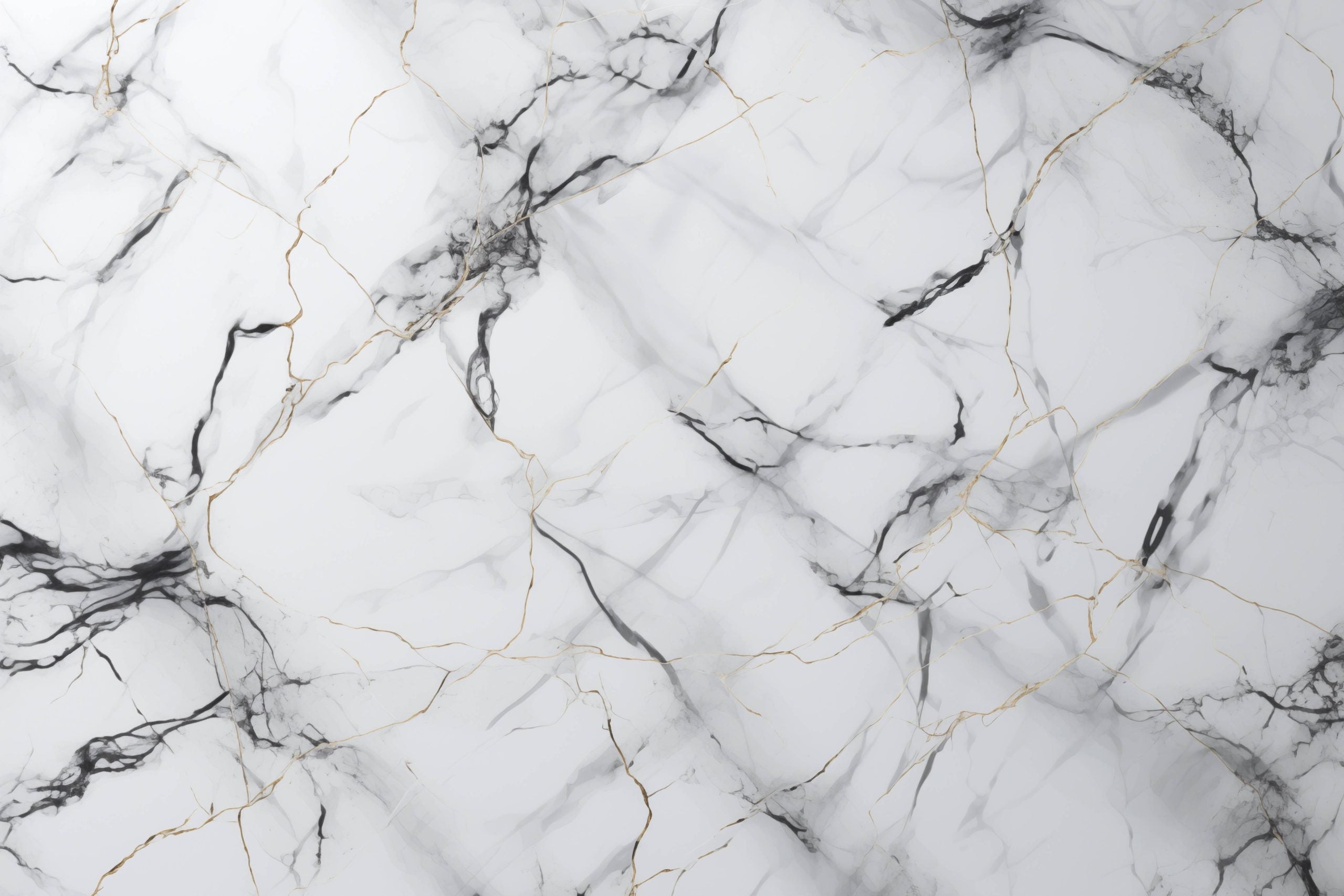 Glasschilderij - Exclusive - Liggend - Marmer Abstract Black Gold