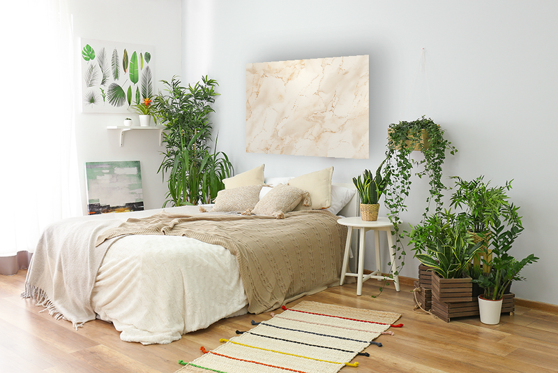 Glasschilderij - Exclusive - Liggend - Marmer Beige Natuur