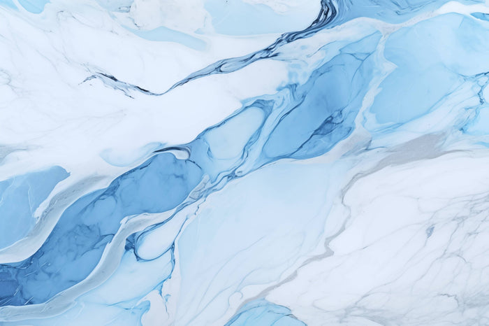 Glasschilderij - Exclusive - Liggend - Marmer Blauw Allicante
