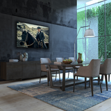 Glasschilderij - Exclusive - Liggend - Peaky Blinders Horse Mountens