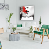 Glasschilderij - Exclusive - Liggend - Secret Kiss