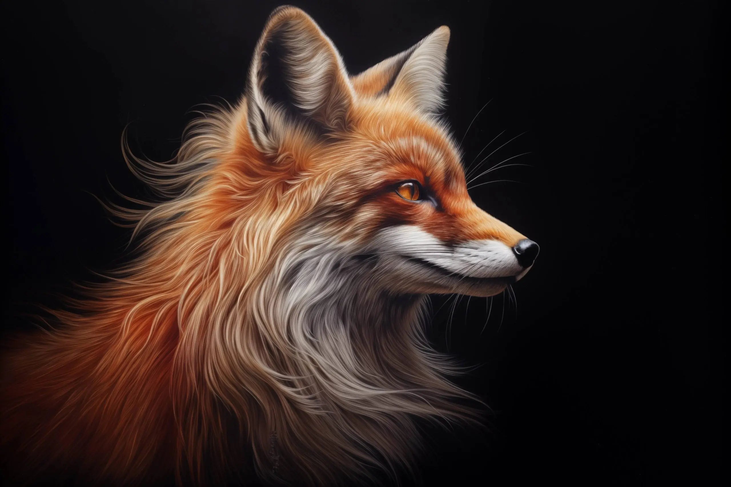 Glasschilderij - Exclusive - Liggend - Vos Side