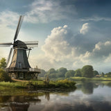 Glasschilderij - Exclusive - Liggend - Windmolen Natuur