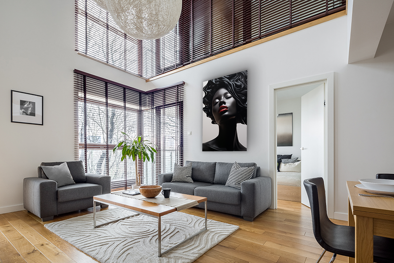 Glasschilderij - Exclusive - Staand - Abstract Red Lips