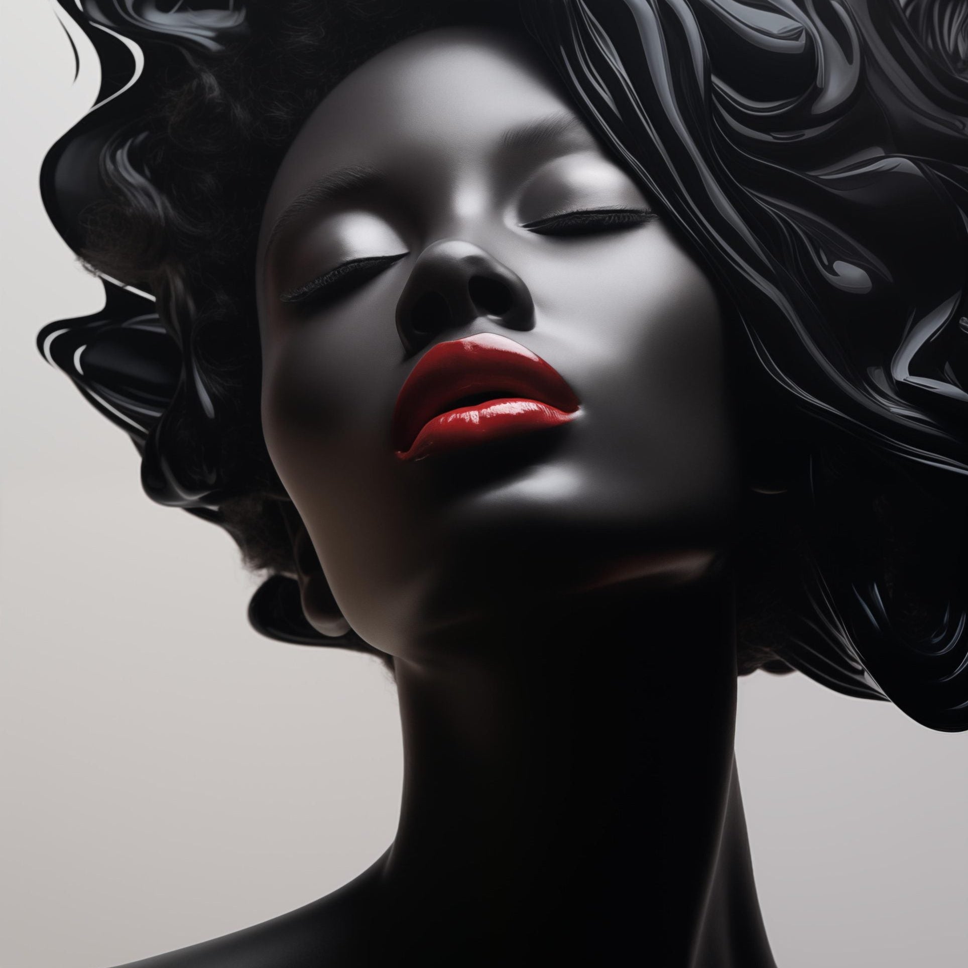 Glasschilderij - Exclusive - Staand - Abstract Red Lips