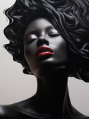 Glasschilderij - Exclusive - Staand - Abstract Red Lips