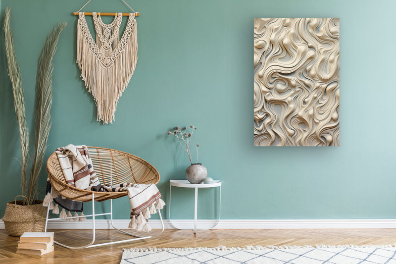 Glasschilderij - Exclusive - Staand - Abstract Taupe Maria