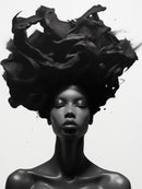 Glasschilderij - Exclusive - Staand - Abstract Women Black