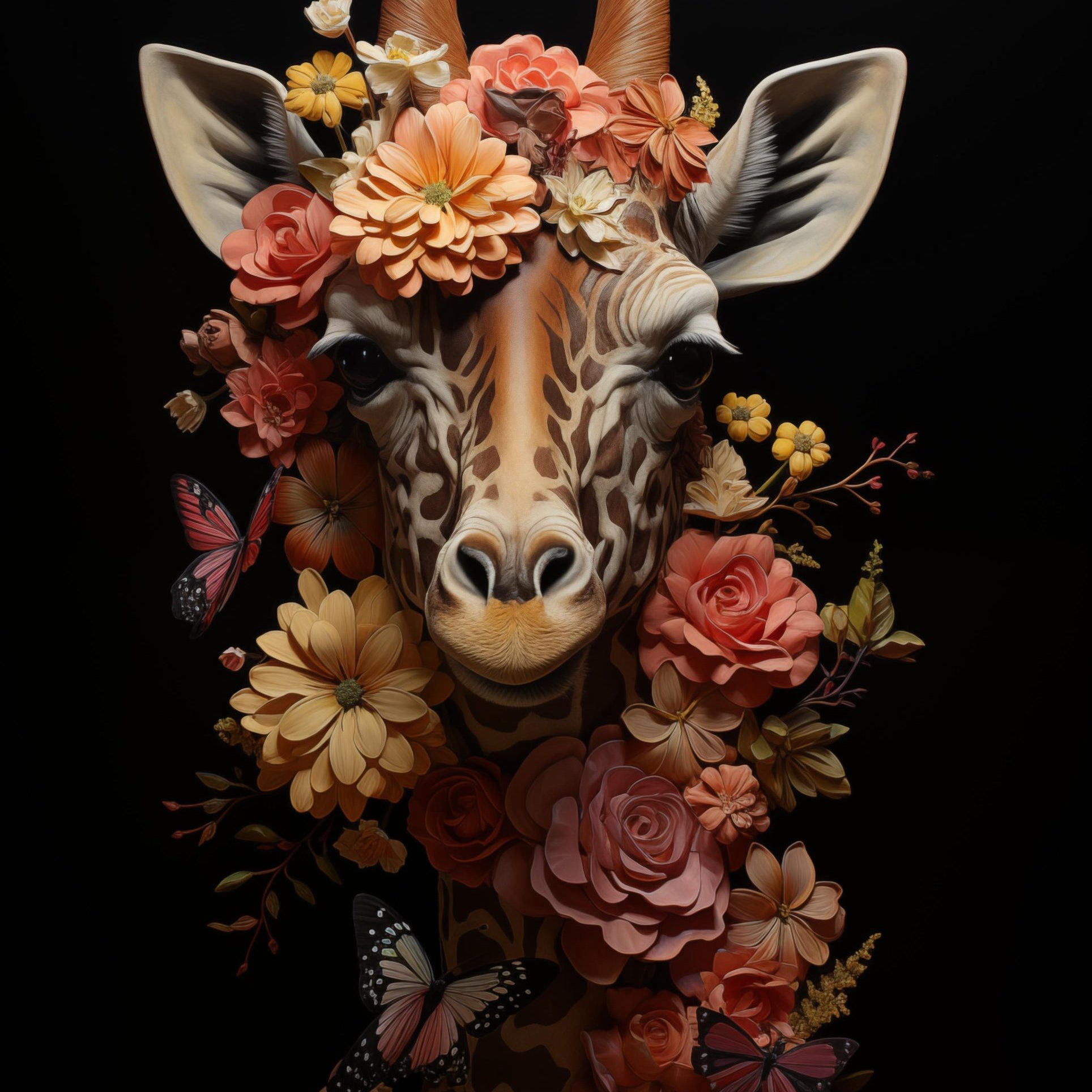 Glasschilderij - Exclusive - Staand - Giraf Zuid-Afrika