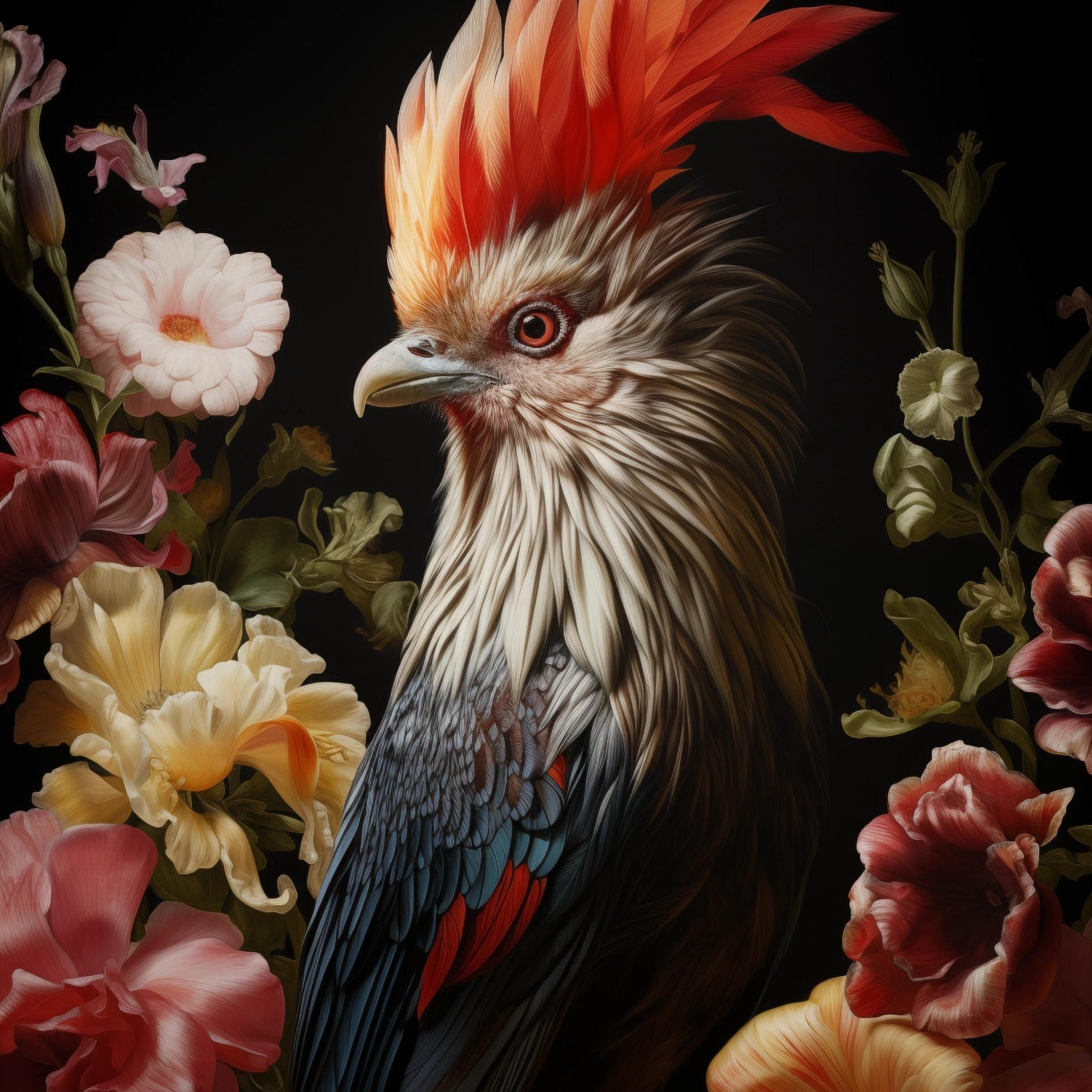 Glasschilderij - Exclusive - Staand - Hoatzin Vogel