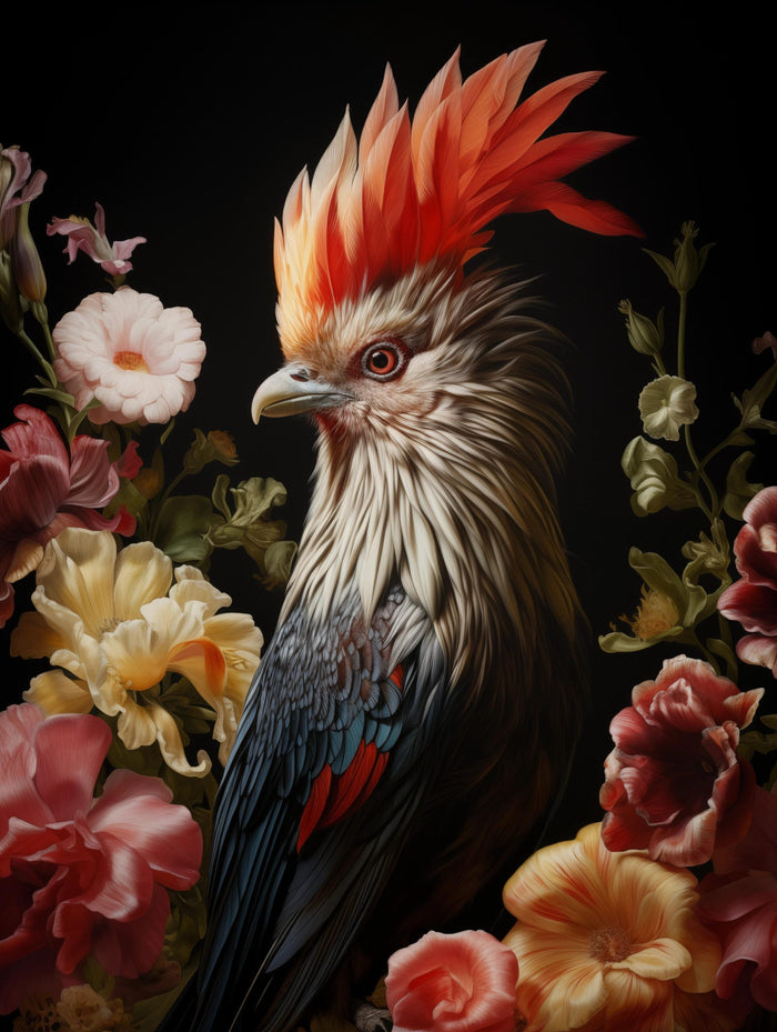 Glasschilderij - Exclusive - Staand - Hoatzin Vogel