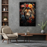 Glasschilderij - Exclusive - Staand - Leeuw Jungle