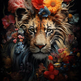 Glasschilderij - Exclusive - Staand - Leeuw Jungle