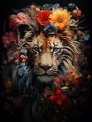 Glasschilderij - Exclusive - Staand - Leeuw Jungle