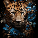 Glasschilderij - Exclusive - Staand - Panter Blue Lucy