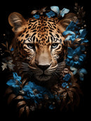 Glasschilderij - Exclusive - Staand - Panter Blue Lucy