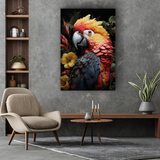 Glasschilderij - Exclusive - Staand - Papegaai Kleurrijk