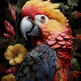 Glasschilderij - Exclusive - Staand - Papegaai Kleurrijk