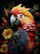 Glasschilderij - Exclusive - Staand - Papegaai Kleurrijk