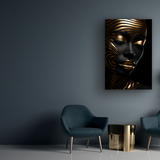 Glasschilderij - Exclusive - Staand - Vrouw met Goud Prime