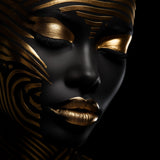 Glasschilderij - Exclusive - Staand - Vrouw met Goud Prime