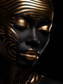 Glasschilderij - Exclusive - Staand - Vrouw met Goud Prime