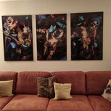 Glasschilderij - 120x80 cm - Exclusive - 3-Luik Butterfly Allison