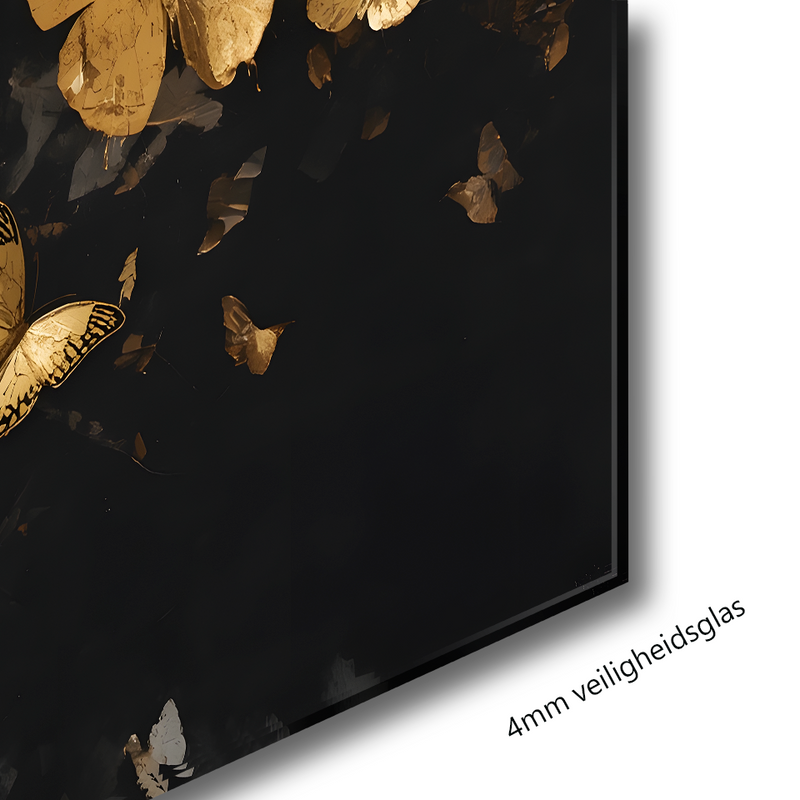 Glas schilderij composition of butterflies