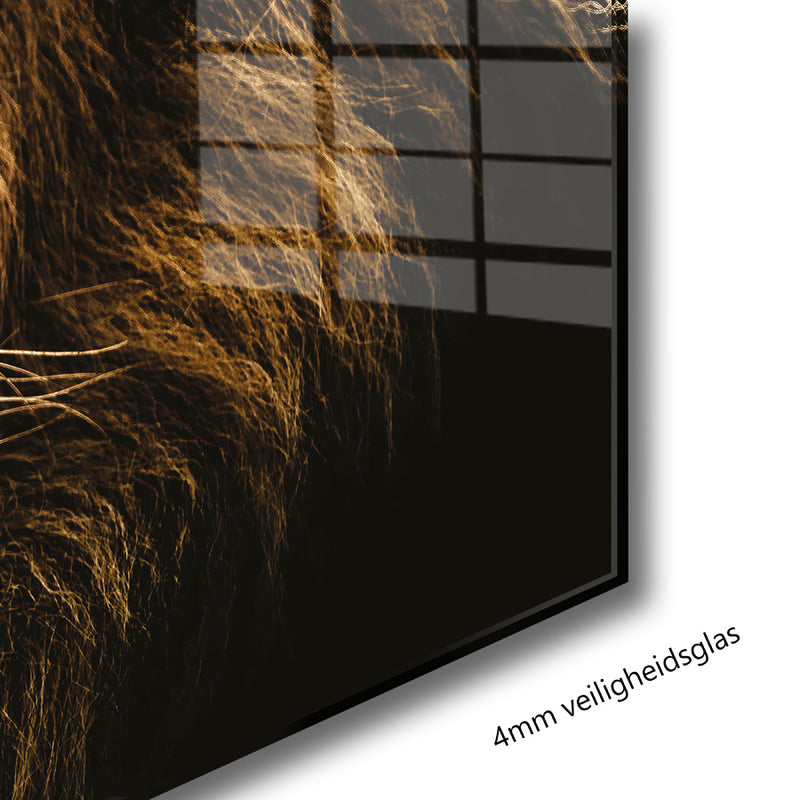 Glasschilderij - 150x100/ 120x80cm - Dieren - Leeuw | Lion Art