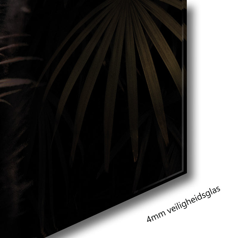 Glasschilderij - 120x80cm - Exclusive - Dieren - Zwarte  Panter