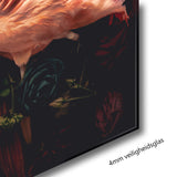 Glasschilderij - 80x120cm - Exclusive - Dieren - Flamingo Rosa