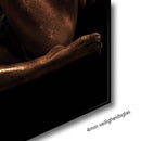 Glasschilderij - 100x150 / 80x120 / 60x90cm (staand) - Exclusive - Vrouw Goud Bloemen