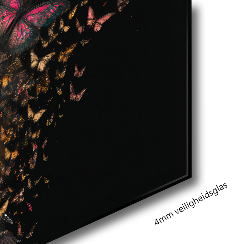 Glasschilderij - 100x150 / 80x120 / 60x90cm (liggend) - Exclusive - Butterfly Spring