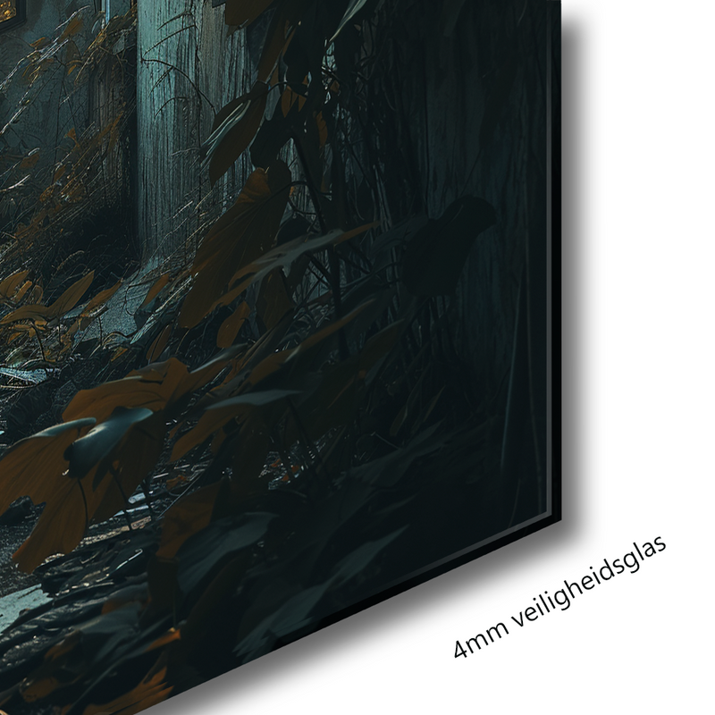 Glasschilderij - Exclusive - Liggend - Schaduwen van het Verleden Urbex