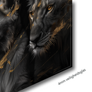 Glasschilderij - Exclusive - Liggend - Leeuwenfamilie 3 Welpjes, de Palmen - Gouden Eeuw Serie