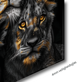 Glasschilderij - Exclusive - Liggend - Leeuwenfamilie 2 Welpjes, de Krijgers - Gouden Eeuw Serie