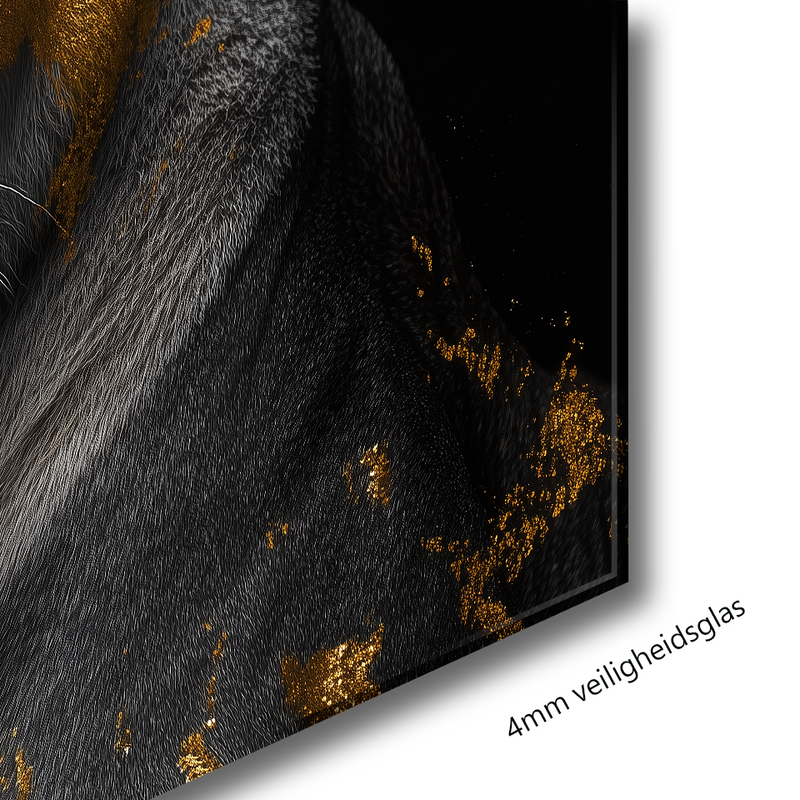 Glasschilderij - Exclusive - Liggend - De Leeuwenkoningin 1 Welp - Gouden Eeuw Serie