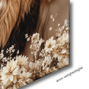 Glasschilderij - Exclusive - Liggend - Charlotte Leeuwenfamilie 1 Welp - (Japandi Stijl)