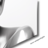 Glasschilderij - Exclusive - Liggend - Vrouw in Zilver