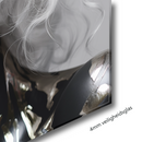 Glasschilderij - Exclusive - Liggend - Vrouw Zilver Finn