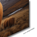 Glasschilderij - Exclusive - Liggend - Schotse Hooglander Mauk