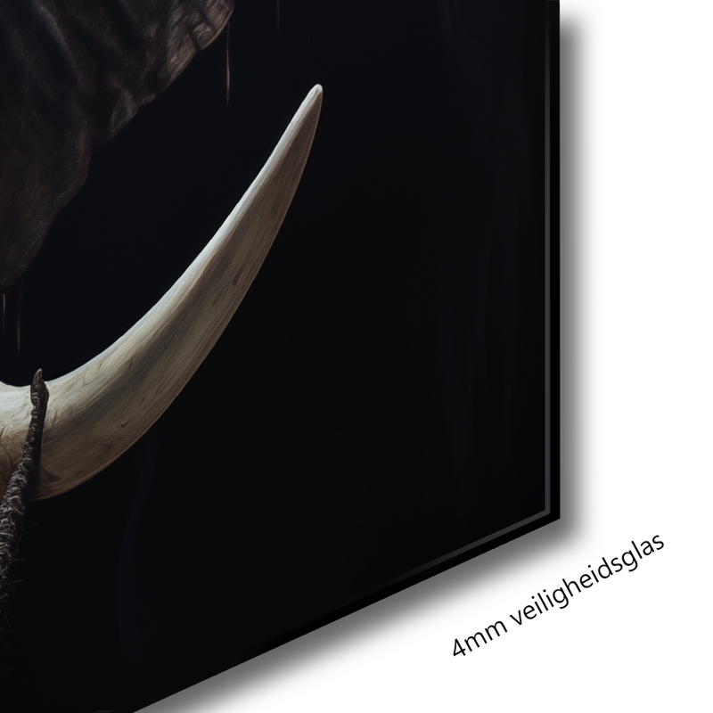 Glasschilderij - Exclusive - Liggend - Olifant Mammoet