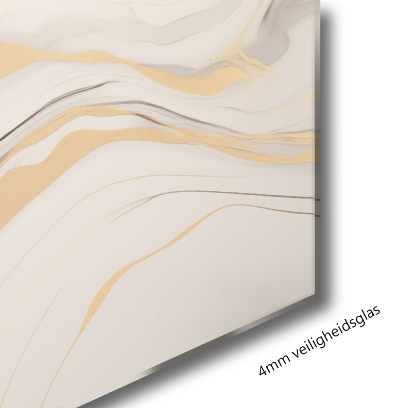 Glasschilderij - Exclusive - Liggend - Marmer Cremé V